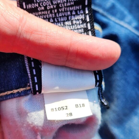 7 For All Mankind Ankle Gwenevere Women's Jeans Size 28 Blue Distressed Cropped - Picture 10 of 10